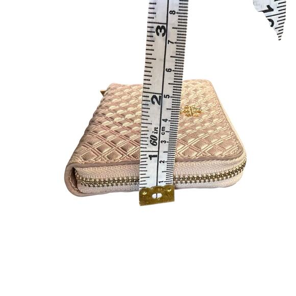 Tory Burch Rose Gold Marion Embossed Leather Coin Pouch Card Holder - Picture 8 of 9